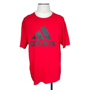 ADIDAS Badge of Sport Soccer Red T-Shirt Sz XL